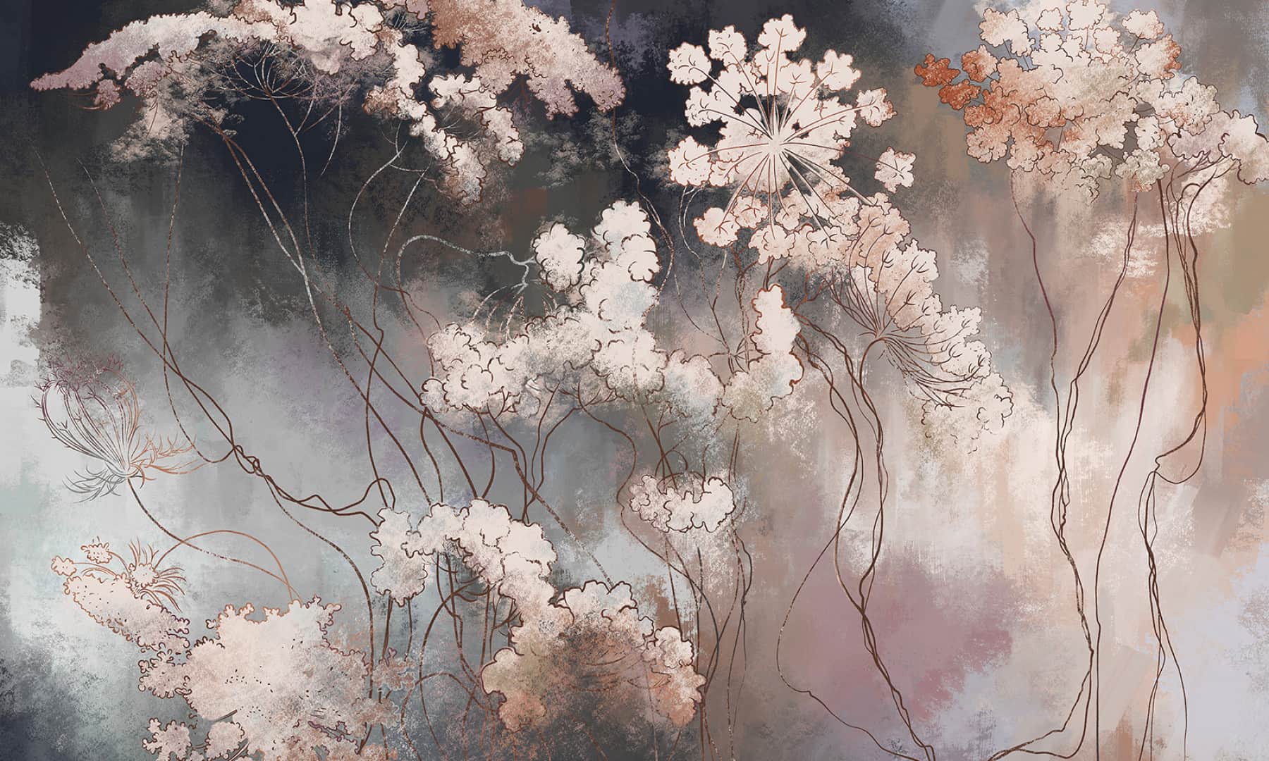 Floral medley wallpaper