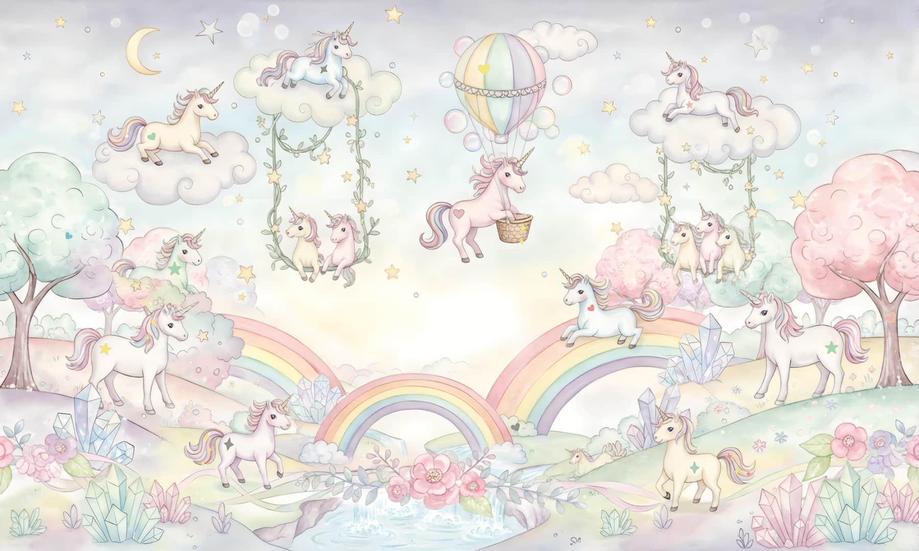 Papier peint Magic Unicorns