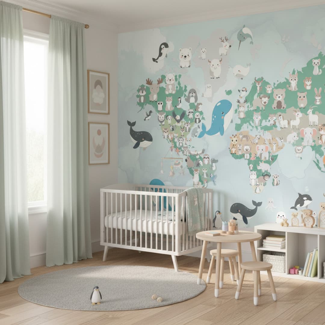 Papier peint Animal World Light Blue