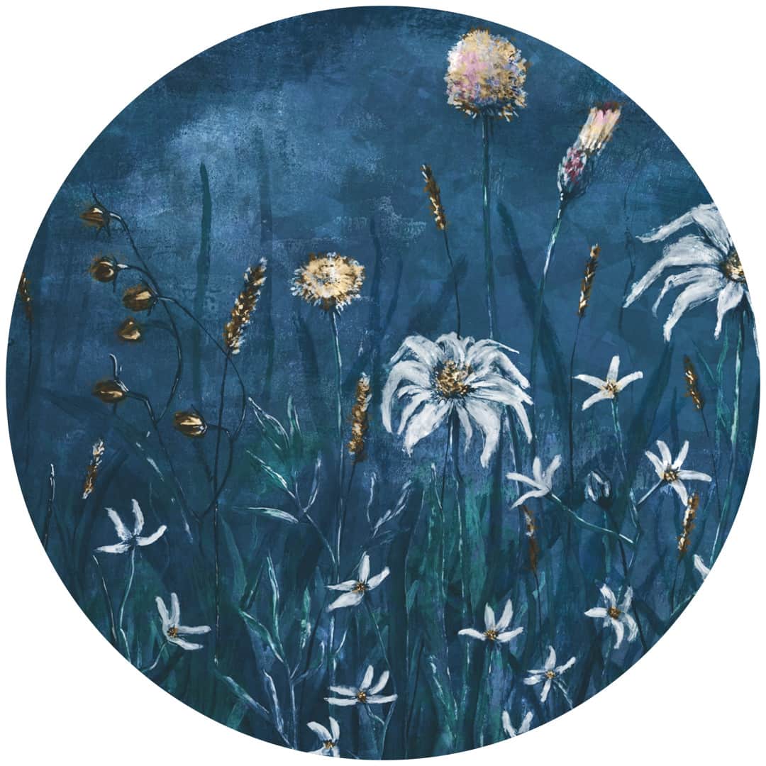 Papier peint cercle Cold Flowers 3 – Rauv