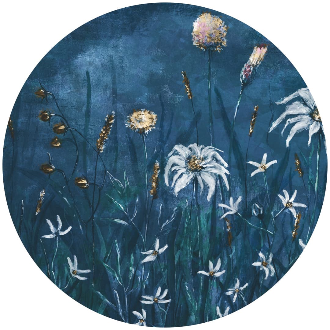 Papier peint cercle Cold Flowers 3 – Rauv