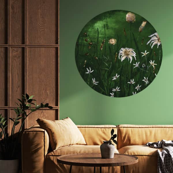 Papier peint cercle Cold Flowers 4