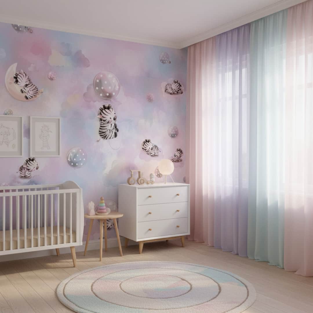 Papier peint Zebra Sky Pink