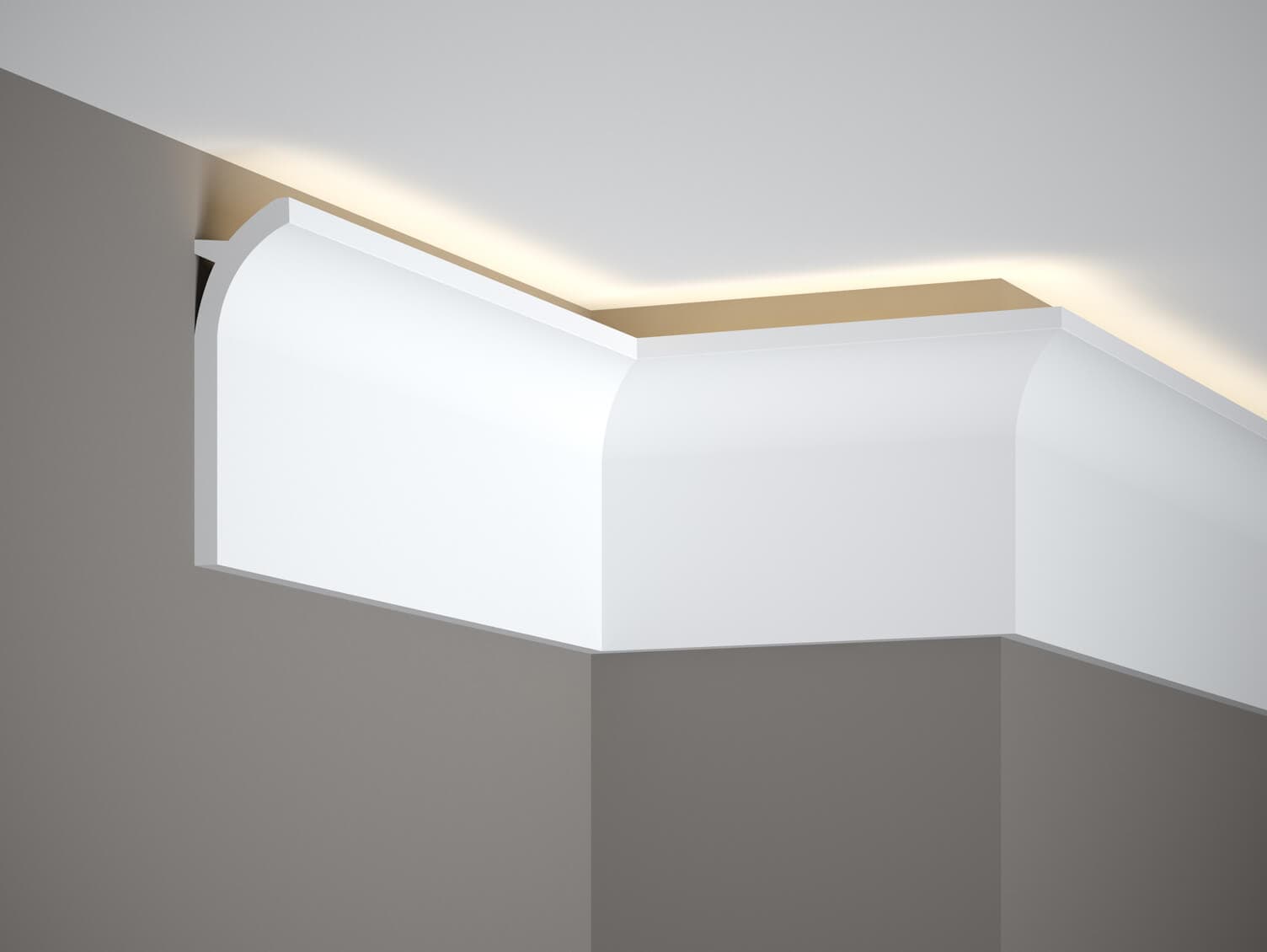 Corniche lumineuse QS011 profilé légèrement incurvé