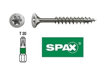 Vis à bois en acier inoxydable 4,0×40 A2 acier argent SPAX (soffite/façade) – AlgaWood