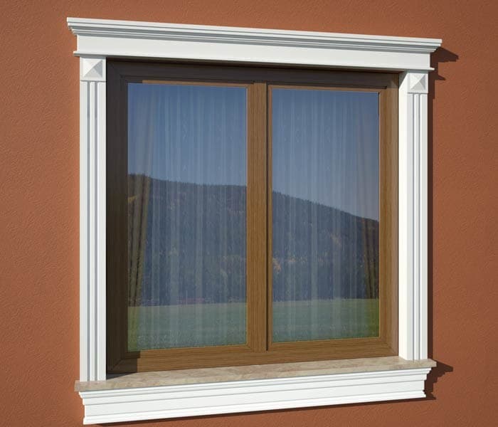 Corniche de fenêtre GO2 - style architectural traditionnel Personnalisée - Coupes et finition d’usine – gratuites.
