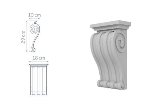 Support décoratif W15 : Profilé classique avec rainures